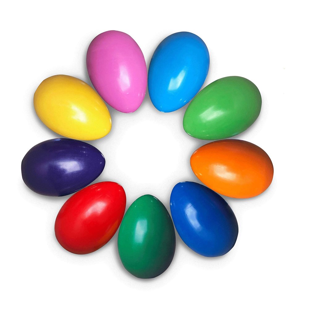 AMINFUN Egg Crayons, 9 Colors Palm Grip Toy, Washable Paint Stackable Toys for Kids, Children, Babies, Toddlers, Gift for Boys and Girls, Gift for Easter