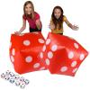 11.8" Jumbo Inflatable Dice, 2pack Outdoor Fun Giant Inflatable Dice Set and 12mm 10pcs Dice for Indoor and Outdoor Broad Game, Ludo and Pool Party (Red) view 1