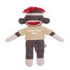 Plushland Cute Brown Sock Monkey 8 Inch, Stuffed Animal Personalized Gift - Custom Text on Shirt - Great Present for Mothers Day, Valentine Day, Graduation Day, Birthday (Tan) view 1