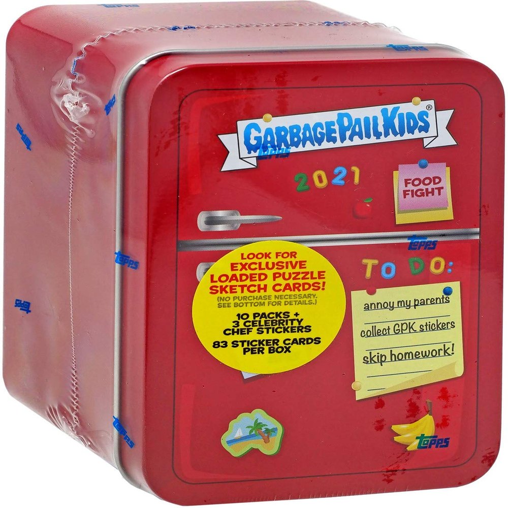 2021 Topps Garbage Pail Kids Series 1 'Food Fight!' Collectible RED Tin (10 pks/tin)