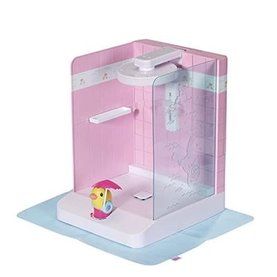 BABY born Bath Walk-in Shower for 43cm Dolls - Easy for Small Hands, Creative Play Promotes Empathy & Social Skills - for Toddlers 3 Years & Up - Includes Adjustable Showerhead & Bath Mat