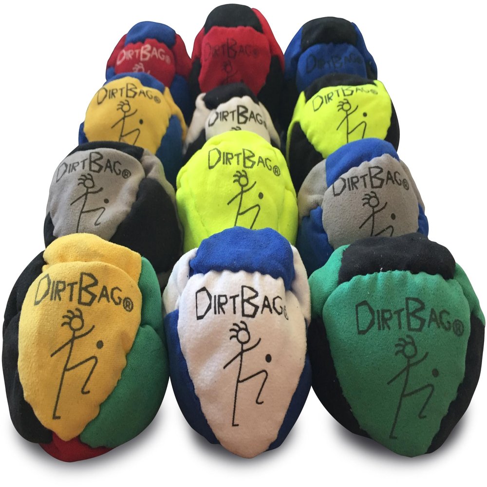 Dirtbag Footbag Sand-Filled 12-Pack - Assorted Colors