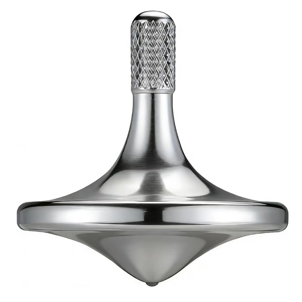 CHEETOP Precision Metal Spinning Top, Spin Smooth for A Long Time, Best Spin Time Over 8 Minutes, Perfect Balance Well Made EDC Desktop Gyro Toy for Office for Adults | Unique Gift (Silver)