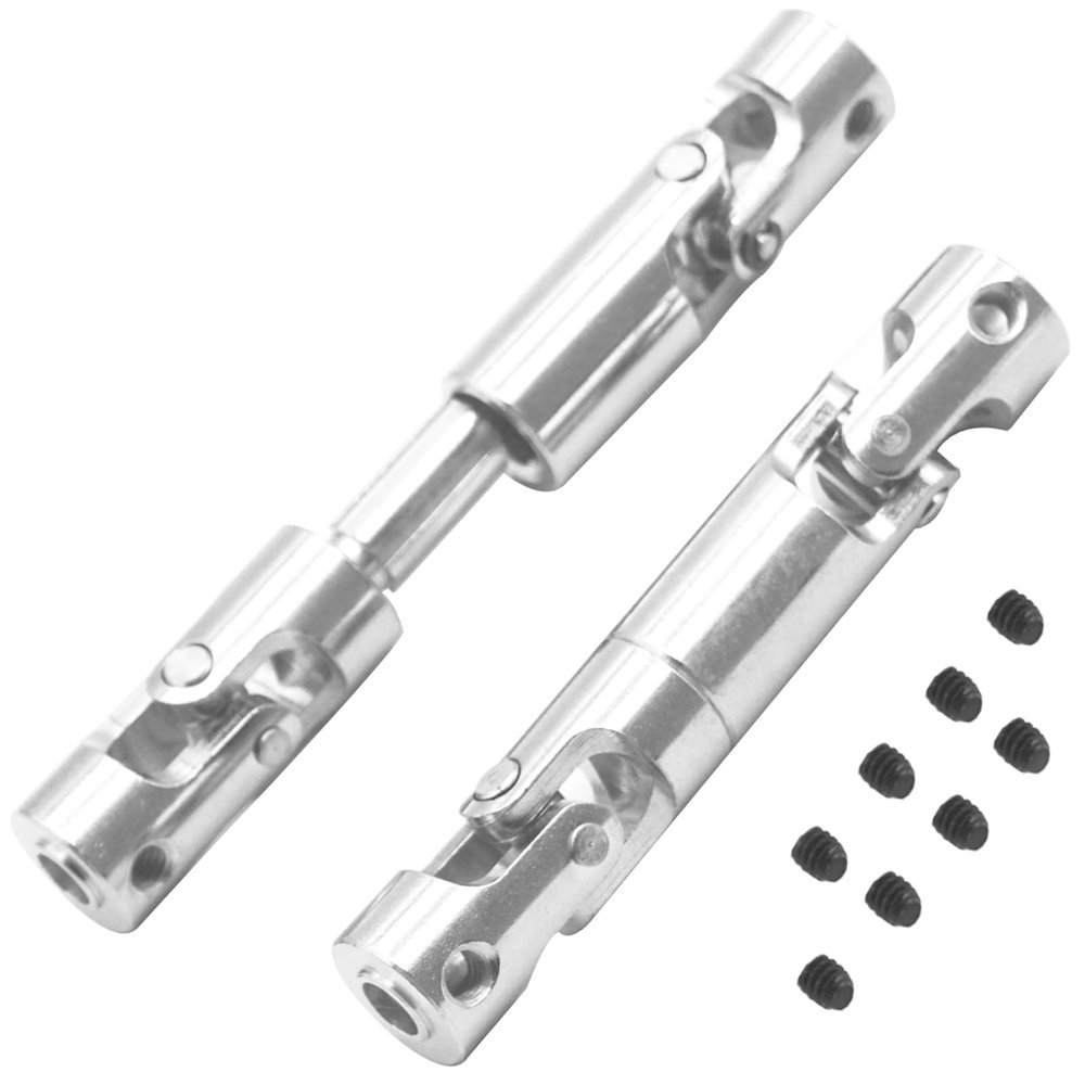 2Pcs Vgoohobby Metal Centre Transmission Shaft Drive Shaft Dogbone Compatible with Axial SCX10 SCX0016 Tamiya CC01 RC4WD D90 90028 1/10 RC Rock Crawlers Car (80mm-100mm)