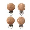 Arakierst 10pcs Natural Beech Wood Suspender Clips Holder Fixed 30mm Wooden Pacifier Clips Charm Antique DIY Beading Pacifier Chain Accessory view 1