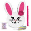Jergrim Girl Easter Bunny Piata Bundle 17x10x 3 with stick, blindfold and a small confetti bag Perfect for Easter Sunday Celebration, Bunny Theme Parties, Party Dcor view 3