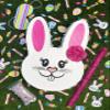 Jergrim Girl Easter Bunny Piata Bundle 17x10x 3 with stick, blindfold and a small confetti bag Perfect for Easter Sunday Celebration, Bunny Theme Parties, Party Dcor view 4