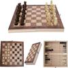 HAOMINGTIAN Chess Set Classic 3-in-1 Folding Wooden Chess Set Portable Chessboard Game with Inner Storage Rack Portable Folding Travel Board Game for Kids and Adults Haoman ( Size : 2924cm ) view 2