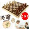 HAOMINGTIAN Chess Set Classic 3-in-1 Folding Wooden Chess Set Portable Chessboard Game with Inner Storage Rack Portable Folding Travel Board Game for Kids and Adults Haoman ( Size : 2924cm ) view 4