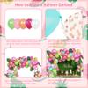 132Pcs Tropical Flamingo Balloons Garland Kit, Flamingo Foil Balloons Green Pink Aqua Blue Confetti Balloon Palm Leaves Baby Shower Hawaiian Luau Birthday Party Decorations Supplies view 4