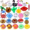 Inflatable Drink Holder, 25 Pack Pool Drink Floats Inflatable Cup Holders + 1 Hand Pump, Drink Floaties for Swimming Pool Party view 1