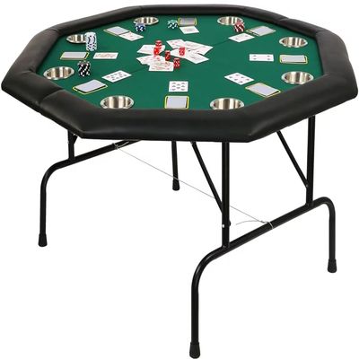 Koreyosh Folding Casino Poker Table - 48'' Texas Hold'em Game Table with Stainless Steel Cup Holder
