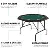 Koreyosh Folding Casino Poker Table - 48'' Texas Hold'em Game Table with Stainless Steel Cup Holder view 3