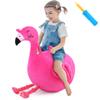 iPlay, iLearn Bouncy Pals Kids Flamingo Hopper Ball, Inflatable Bouncing Animal Hopping Toys, Pink Plush Ride on Bouncer, Outdoor Indoor Active Jumping, Birthday Gift for 3 4 5 6 Year Old Girl Toddler view 1