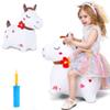 iPlay, iLearn Bouncy Pals White Hopping Horse, Inflatable Bouncing Animal Hopper Toy W/Pump, Plush Ride on Bouncer, Indoor Outdoor Birthday Gifts for 18 24 Month 2 3 4 5 Year Old Toddler Kid Boy Girl view 1
