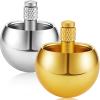 Skylety 2 Pieces Metal Spinning Top Aluminum Flip Over Top Spinner Gyroscope Stainless Steel Toy for Adults Kill Time Stress Anxiety Gift(Gold, Silver) view 1