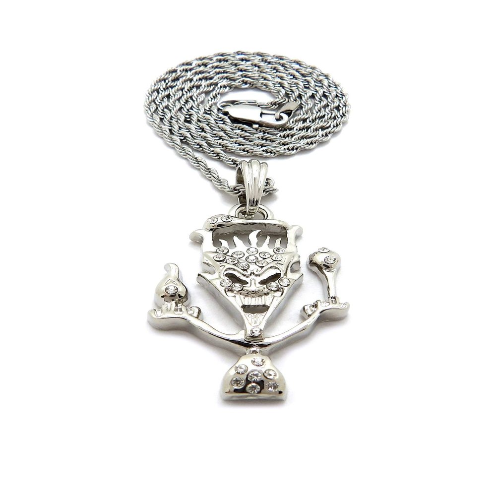 Insane Clown Posse Joker Cards ICP Pendant 2mm 18" 20" 24" Stainless Steel Rope Chain Necklace (20, RC4243)