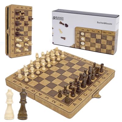 15 Inch Chess Set, Magnetic Chess Borad Classic Chess Game Set with Pieces Storage for Family Game Night Ideal Chiristams Gift for Families