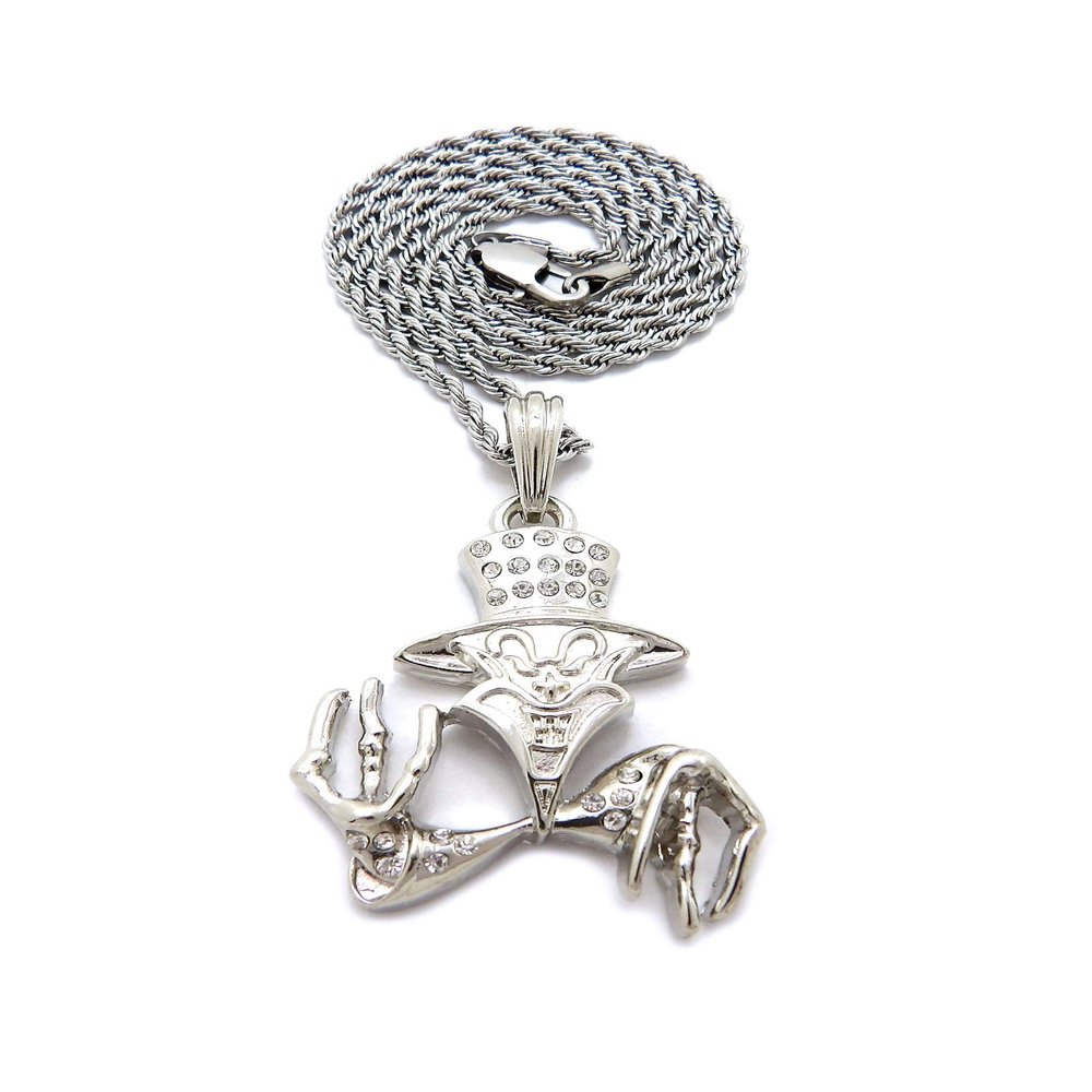 Insane Clown Posse Joker Cards ICP Pendant 2mm 18" 20" 24" Stainless Steel Rope Chain Necklace (18, RC4254)