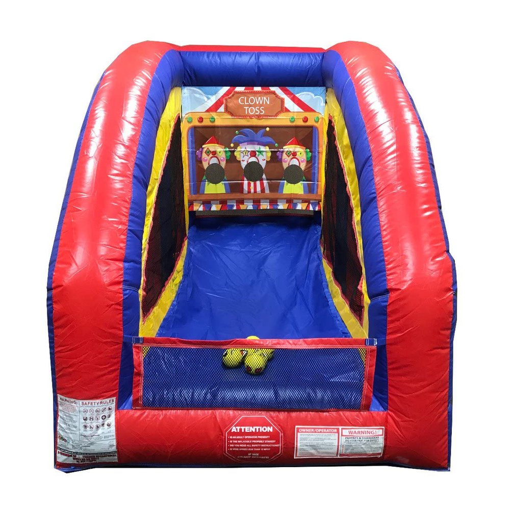 Clown Toss Ultralite Sealed Air Frame Game | Ball and Bag Toss | Includes Frame, Panel, Built-in Blower, Balls, and Bag | for Backyards, Carnivals, Schools, Birthday Parties