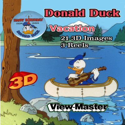 Donald Duck Takes a Vacation - Compatible to ViewMaster - 3 Reels 21 3D Images