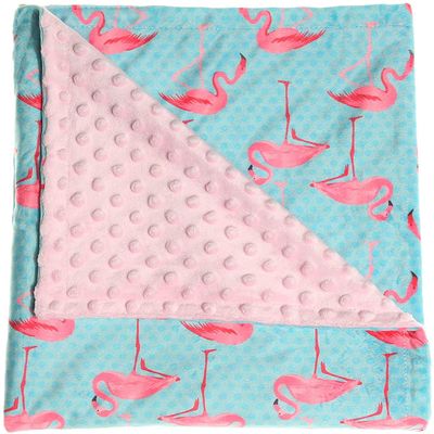 Baby Blanket Super Soft Minky Blanket with Double Layer Dotted Backing Pink Flamingo Security for Newborns Nursery Stroller Receiving Toddlers Crib Bedding for Boy or Girl(30 x 40 Inch)