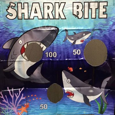 TentandTable Replacement Game Panel | Shark Bite | Arcade Style Ball Toss Panel with Net | Use with Ultralite Air Frame Game | for Backyards, Carnivals, Schools, Birthday Parties