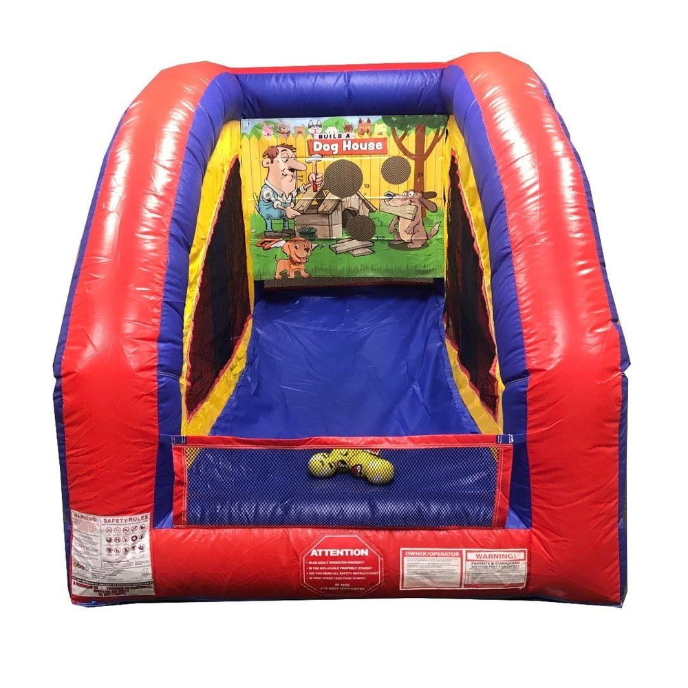 Build A Dog House Ultralite Sealed Air Frame Game | Ball and Bag Toss | Includes Frame, Panel, Built-in Blower, Balls, and Bag | for Backyards, Carnivals, Schools, Birthday Parties