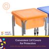 Special Supplies Sensory Activity Table for Kids and Toddlers -with Plastic Buckets and Beach Toys for Interactive Learning - Water, Sand, and STEM Play (Two Buckets - Orange + Blue) view 2