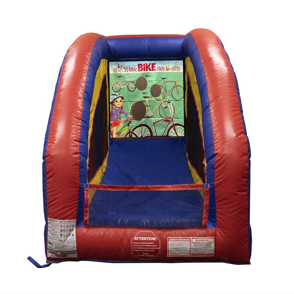 50 Mile Bike Ride Ultralite Sealed Air Frame Game | Ball and Bag Toss | Includes Frame, Panel, Built-in Blower, Balls, and Bag | for Backyards, Carnivals, Schools, Birthday Parties