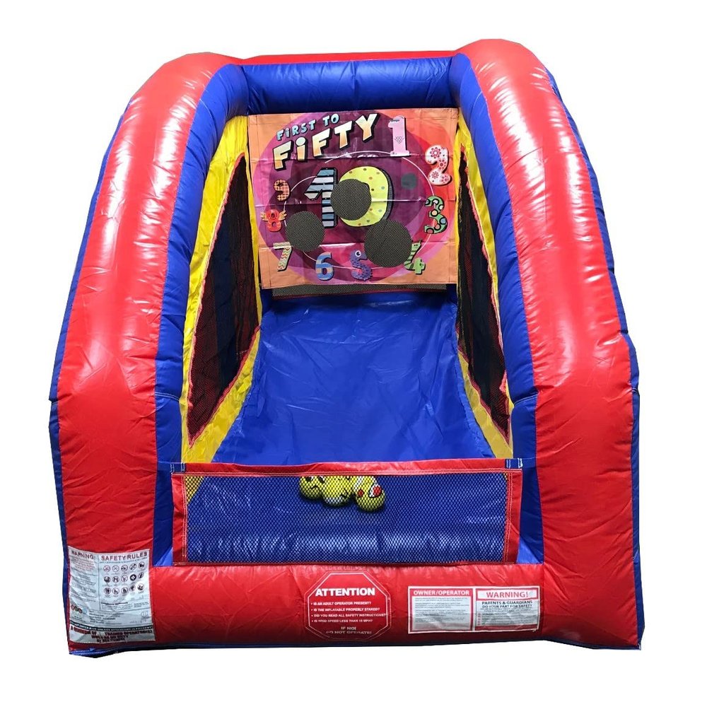 First to 50" Ultralite Sealed Air Frame Game | Ball and Bag Toss | Includes Frame, Panel, Built-in Blower, Balls, and Bag | for Backyards, Carnivals, Schools, Birthday Parties