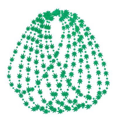 blinkee Pack of 24 Pot Leaf Bead Necklaces Green (Non-Light Up)