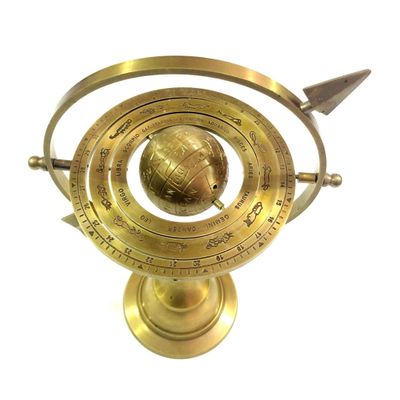 Arrow Armillary | Brass Armillary | Engraved Horoscope Armillary | Armillary Zodiac Globe | Engraved Sphere Globe Armillary | Desk Armillary