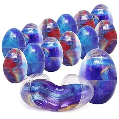12 Slime Putty Easter Eggs Galaxy Slime | Easter Basket Stuffers | Slime Party Favors & Kids Birthday Party Favor,Easter Basket Stuffers