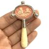 Victorian Style Cupids Pink Cameo Baby Rattle with Carved Resin Handle view 3