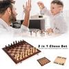 3 in 1 Folding Wooden Chess, Wooden Board Games Chess Set, Hand Carved Wood Chess Set, Checkers and Backgammon Games, Improve Your Creativity, Concentration and Intelligence (39x39cm) view 2