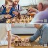 3 in 1 Folding Wooden Chess, Wooden Board Games Chess Set, Hand Carved Wood Chess Set, Checkers and Backgammon Games, Improve Your Creativity, Concentration and Intelligence (39x39cm) view 3