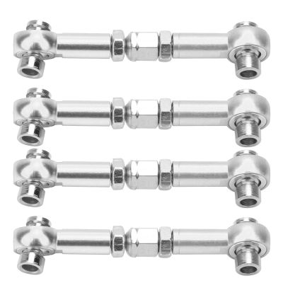 4Pcs RC Steering Linkage Rod, RC Aluminum Alloy Steering Link Rod Upgrade Parts for 94122 1/10 Car(Silver)