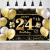 24th Happy Birthday Banner - Decorations for Men's Birthday Party view 1