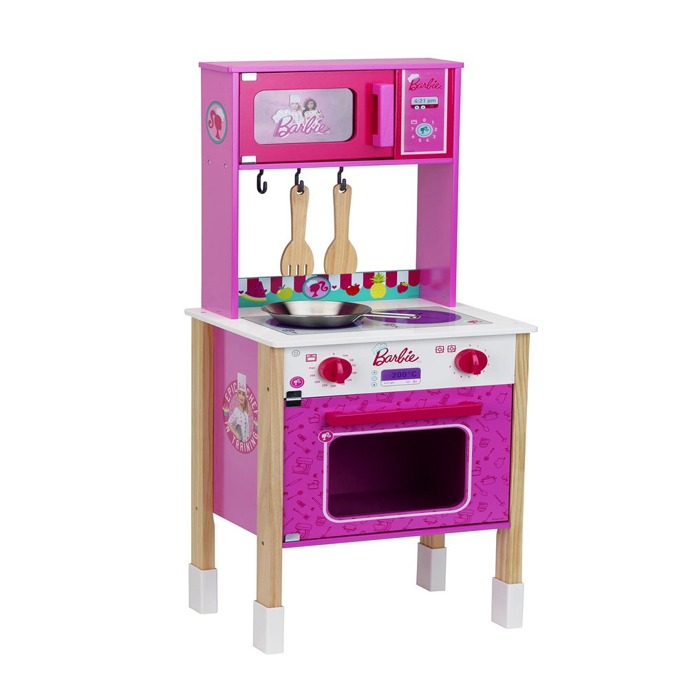 Theo Klein Barbie Epic Chef Kitchen, Wood (MDF),Pink,7322