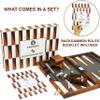 Backgammon Set - 15 Inch Classic Backgammon Board Game Sets Handheld - Backgammon Sets for Adults and Kids - Brown Faux Leather Case - Instruction view 2