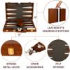 Backgammon Set - 15 Inch Classic Backgammon Board Game Sets Handheld - Backgammon Sets for Adults and Kids - Brown Faux Leather Case - Instruction view 3