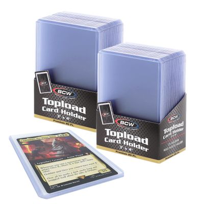 BCW Premium 3x4 Topload Card Holders  50 Pack | Ultra-Clear 20PT Rigid PVC Protectors | Heavy-Duty Card Holders for Standard Trading Cards, Sports Cards, MTG, Pokmon & More