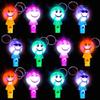 ArtCreativity Light Up Keychains for Kids with Whistles, Set of 12, LED Smile Face Key Chains and Bag Accessories, Fun Birthday Party Favors for Children, Goodie Bag Fillers for Boys and Girls view 1
