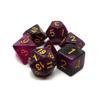 Old School 7 Piece DND RPG Dice Set: Galaxy - Purple & Black view 1