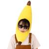 Warmtree Cute Plush Hat Funny Novelty Plush Animal Fruit Hat Mask Cap Photo Props Dress Up Hat Cosplay Halloween Party Costume Headgear (Banana) view 1