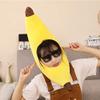 Warmtree Cute Plush Hat Funny Novelty Plush Animal Fruit Hat Mask Cap Photo Props Dress Up Hat Cosplay Halloween Party Costume Headgear (Banana) view 2