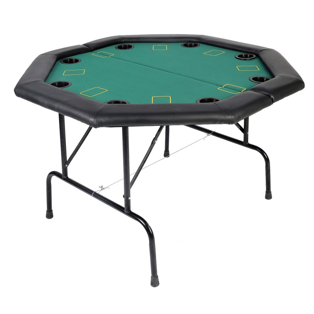 LUCKYERMORE Poker Table 8 Player 48 Octagon Folding Texas Poker Blackjack Game Table with Cup Holder