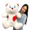 Big Plush Giant White Teddy Bear with Heart on Chest to Express Love 24 inches Soft Valentine's Day Large Stuffed Animal Gift Ready to Hug in a Big Box for Great Gifting view 2