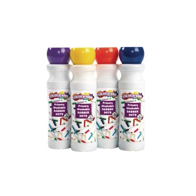 Dot Markers, Washable Dot Markers for Kids Toddlers & Preschoolers, 4 Colors Bingo Paint Daubers Markers, 1 each, Orange, Yellow, Purple, Blue, 4 Pack